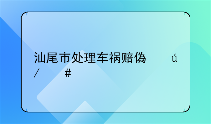 汕尾市处理车祸赔偿律师找谁
