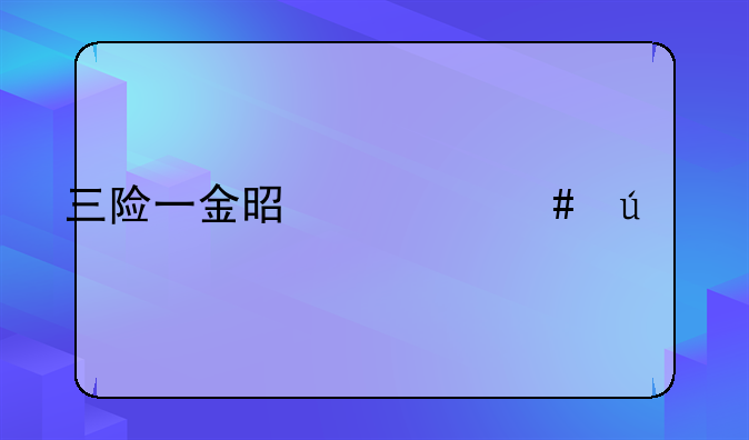 三险一金是什么待遇