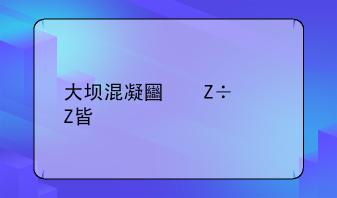大坝混凝土施工方案