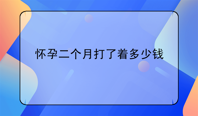 怀孕二个月打了着多少钱