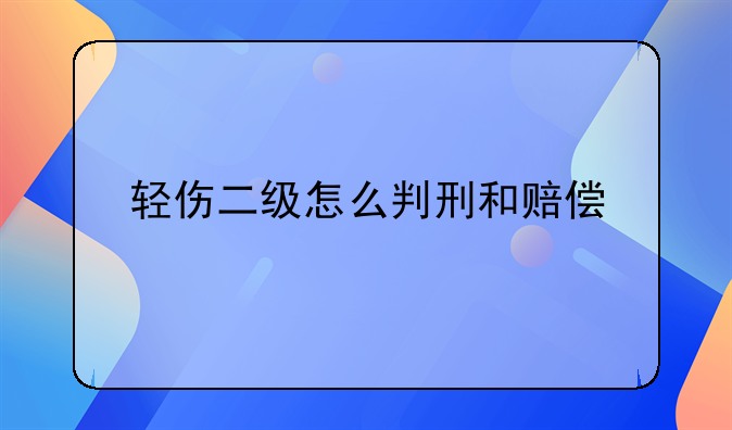 轻伤二级怎么判刑和赔偿