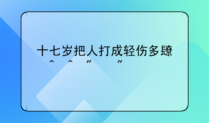 十七岁把人打成轻伤多长时间判刑