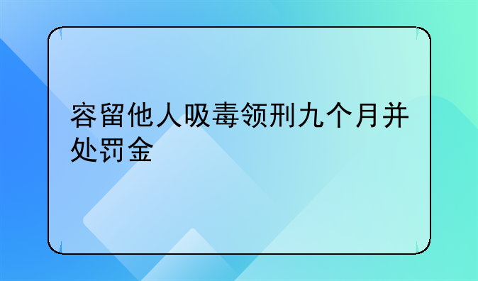容留他人吸毒领刑九个月并处罚金