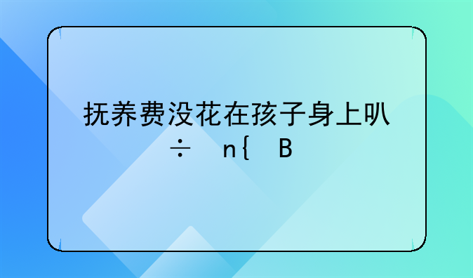 抚养费没花在孩子身上可以追回吗