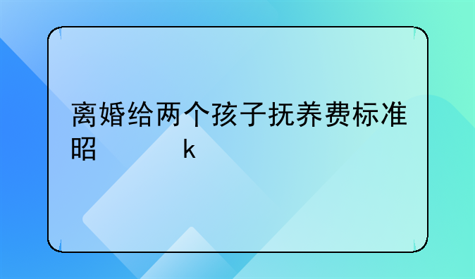 离婚给两个孩子抚养费标准是多少