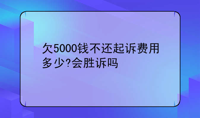 欠5000钱不还起诉费用多少?会胜诉吗