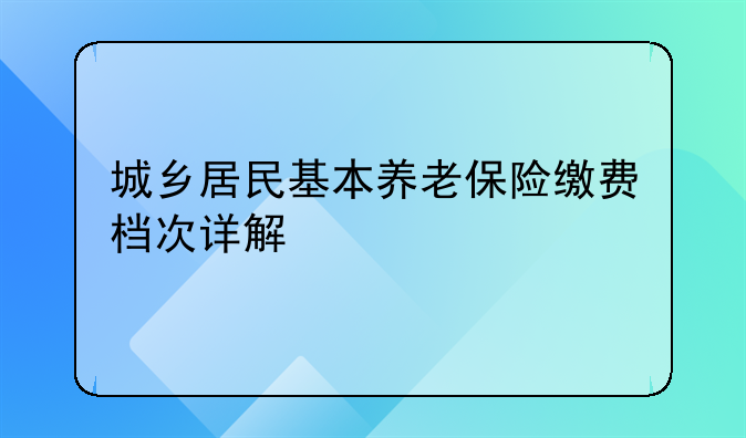 城乡居民基本养老保险缴费档次详解