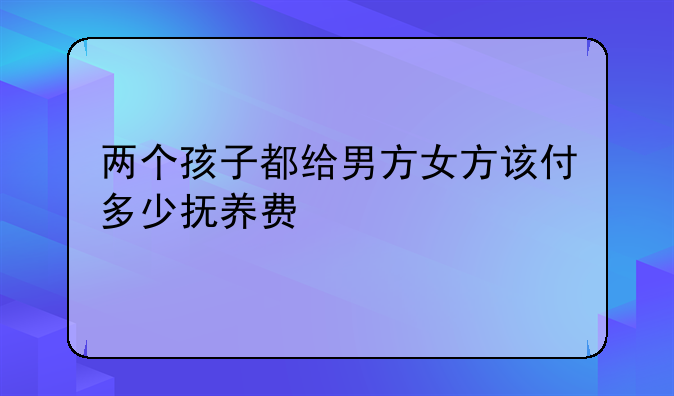 两个孩子都给男方女方该付多少抚养费