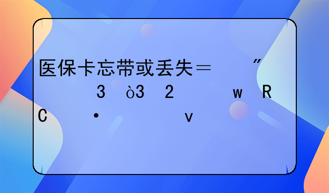 医保卡忘带或丢失？别慌，医保电子凭证来解忧