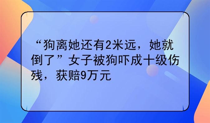“狗离她还有2米远，她就倒了”女子被狗吓成十级伤残，获赔9万元