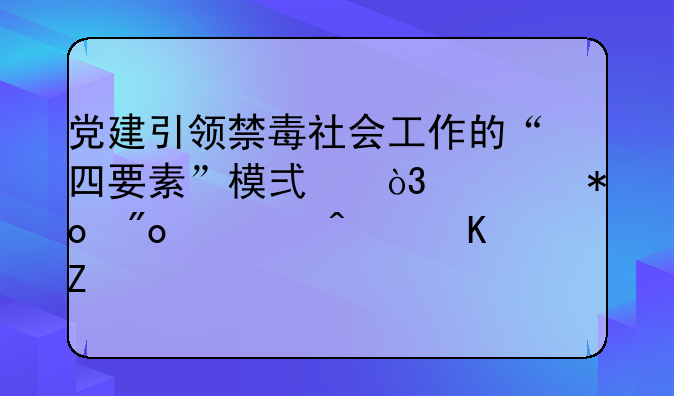 党建引领禁毒社会工作的“四要素”模式，全力创建无毒新安