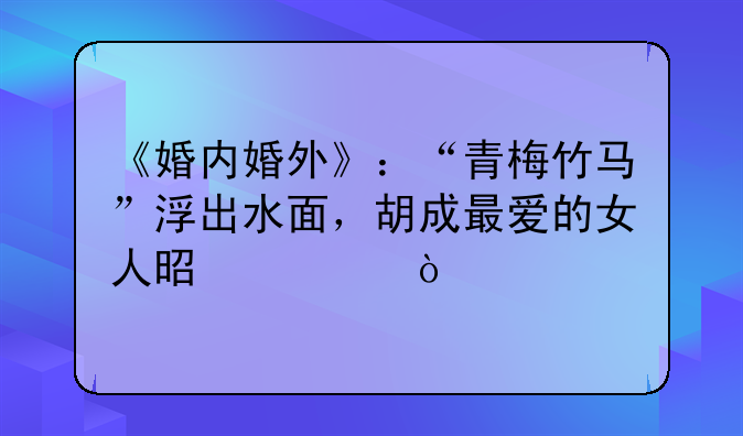 《婚内婚外》：“青梅竹马”浮出水面，胡成最爱的女人是谁？