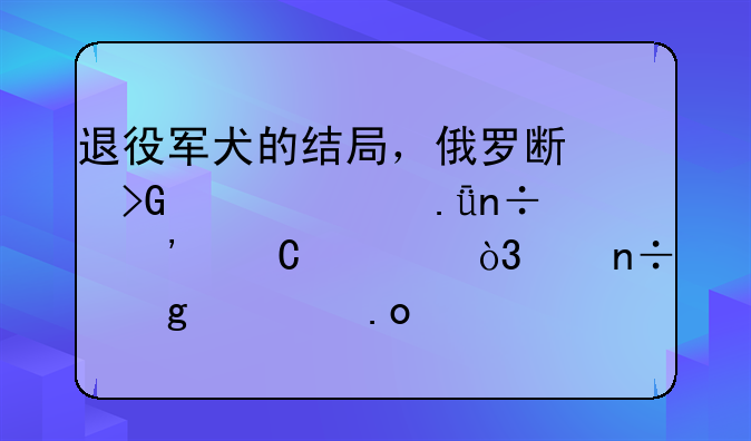 退役军犬的结局，俄罗斯发工资英国安乐死，中国这一招被模仿